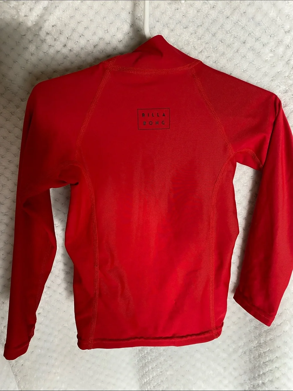 Billabong Kids Red Long Sleeve Surf Rashguard with Black Logo
